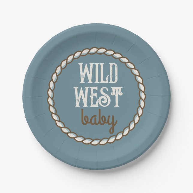 Assiettes En Carton Plaque en papier Wild West Baby (Devant)