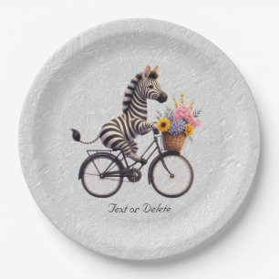 Assiettes En Carton Plaque en papier Zebra Floral Bicycle