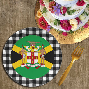 Assiettes En Carton Plaque jamaïcaine, Plaque de buffle d'Emblem, Drap