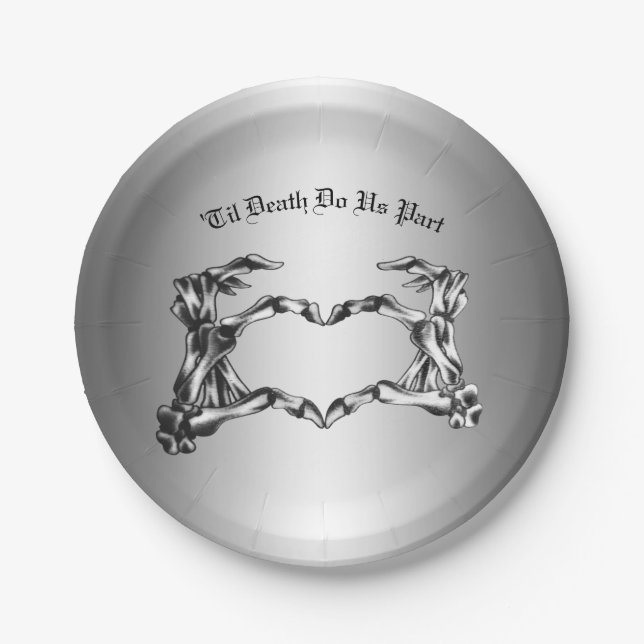 Assiettes En Carton Plaque mariage d'halloween gothique (Devant)
