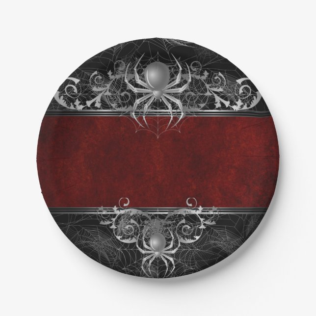 Assiettes En Carton Plaque mariage d'halloween gothique (Devant)