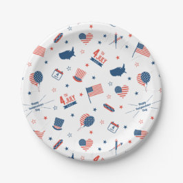 Assiettes En Carton Plaque papier 4 juillet Amérique