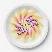 Plaque papier - 4 juillet Feu d'artifice