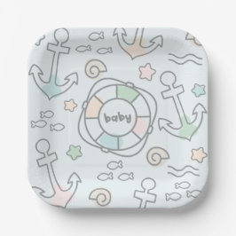 Assiettes En Carton Plaque Papier Ahoy Baby