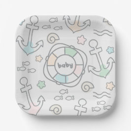 Assiettes En Carton Plaque Papier Ahoy Baby