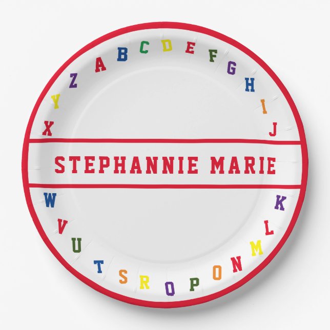 Assiettes En Carton Plaque papier Baby shower ABC (Devant)