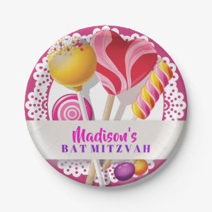 Assiettes En Carton Plaque papier Bat mitzvah CANDY STORE