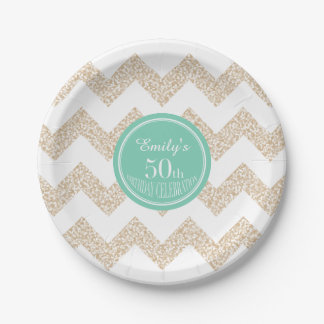 Assiettes En Carton Plaque papier Chevron 50e anniversaire Choisir la