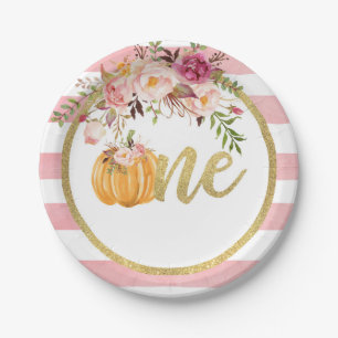 Assiettes En Carton Plaque papier citrouille de premier anniversaire -