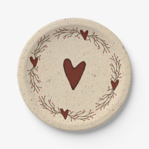 Assiettes En Carton Plaque papier coeur primitive