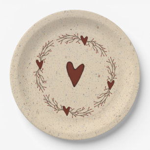Assiettes En Carton Plaque papier coeur primitive