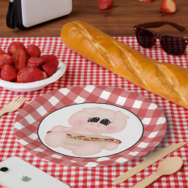 Assiettes En Carton Plaque papier Cookout Pig Hotdog