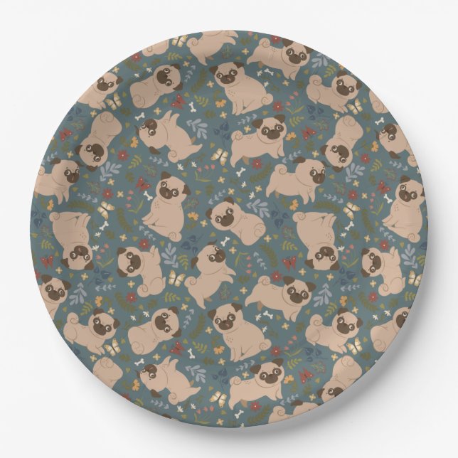 Assiettes En Carton Plaque Papier Cute Pups (Devant)