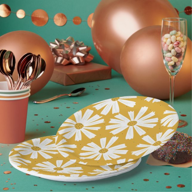 Assiettes En Carton Plaque Papier Cute Scandi Daisy (Multi)