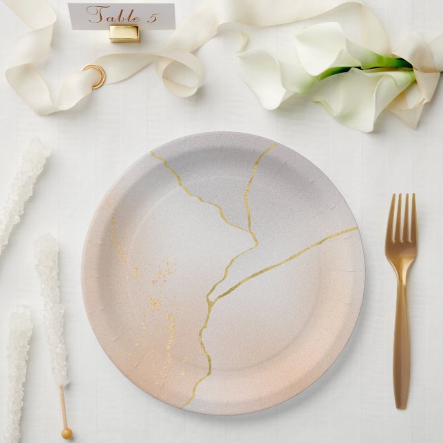 Assiettes En Carton Plaque papier d'anniversaire d'aquarelle (Mariage)