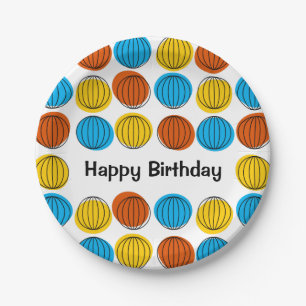 Assiettes En Carton Plaque papier d'anniversaire Globe Multi Heureux r