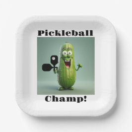 Assiettes En Carton Plaque papier de champ de pickleball amusant