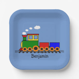 Assiettes En Carton Plaque papier de conception de petit train