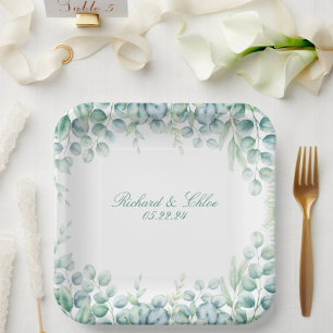Assiettes En Carton Plaque Papier de la Partie de mariage Botanique Eu
