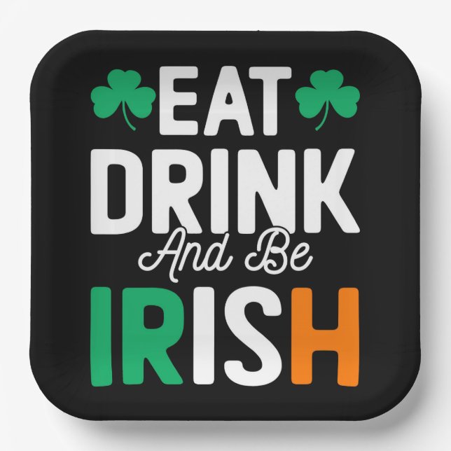 Assiettes En Carton Plaque papier de la Saint Patrick (Recto)