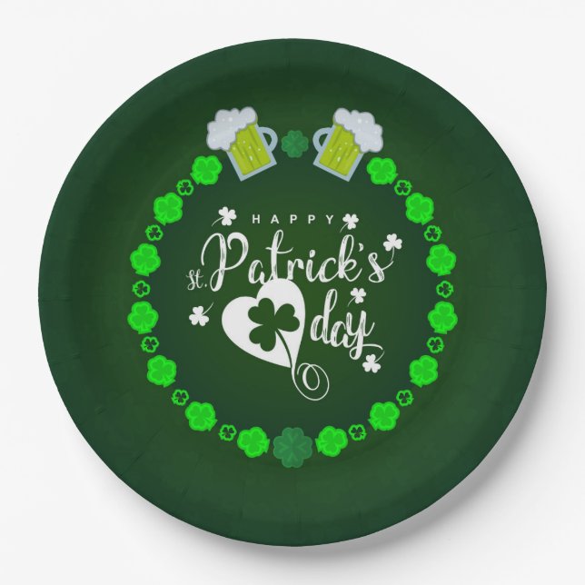 Assiettes En Carton Plaque papier de la Saint Patrick (Devant)