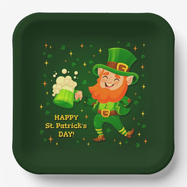 Assiettes En Carton Plaque papier de la Saint Patrick (Recto)