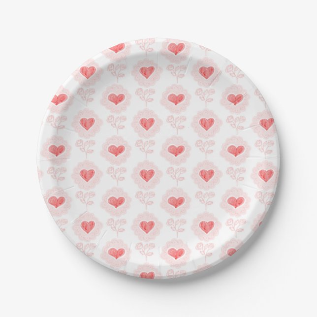 Assiettes En Carton Plaque papier de la Saint-Valentin (Devant)