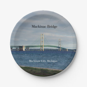 Assiettes En Carton Plaque papier de Mackinaw City Bridge