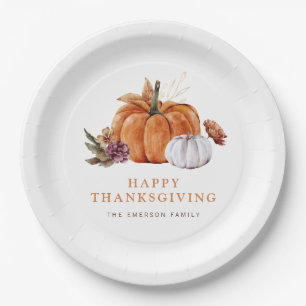 Assiettes En Carton Plaque papier de Thanksgiving citrouille