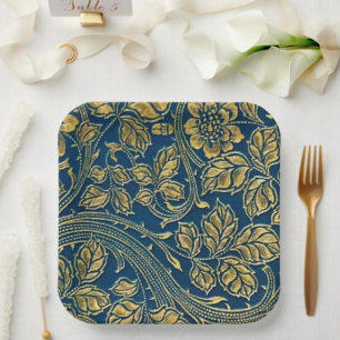 Assiettes En Carton Plaque papier d'élégance Golden Blossom