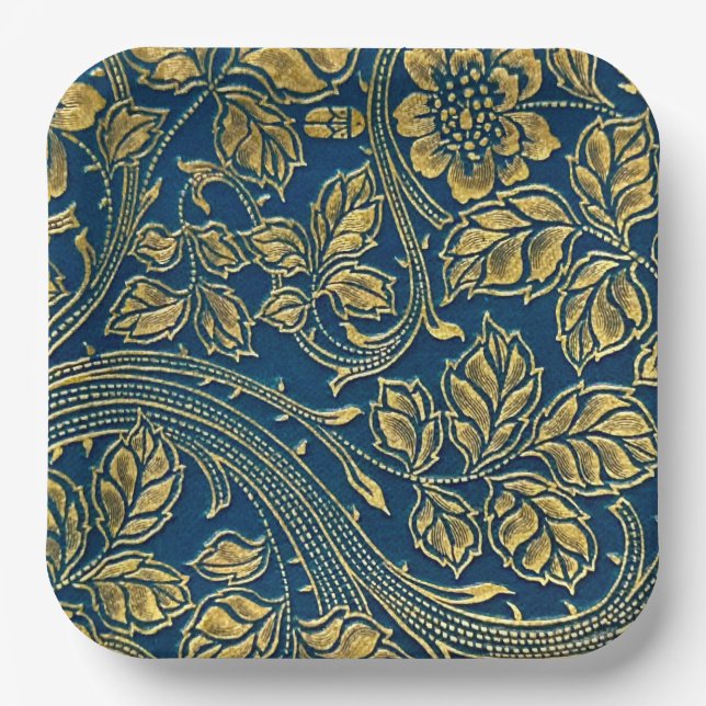 Assiettes En Carton Plaque papier d'élégance Golden Blossom (Recto)