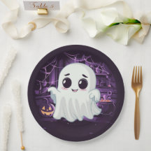 Plaque papier d'illustration de l'Halloween fantôm