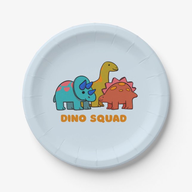 Assiettes En Carton Plaque papier Dino (Devant)