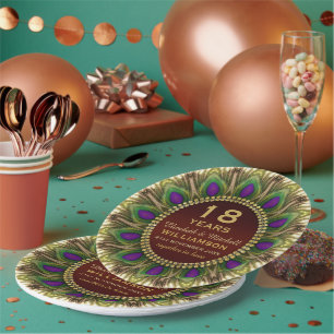 Assiettes En Carton Plaque papier du 18e anniversaire   Plumes de paqu