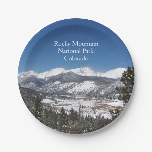 Assiettes En Carton Plaque papier du parc national Rocky Mountain (Devant)
