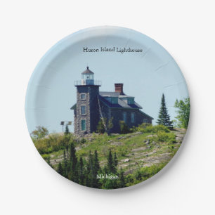 Assiettes En Carton Plaque papier du phare d'Huron Island
