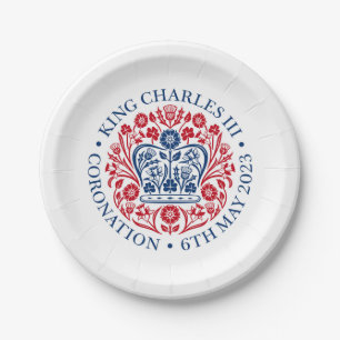 Assiettes En Carton Plaque papier Emblem King Charles III
