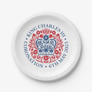 Assiettes En Carton Plaque papier Emblem King Charles III