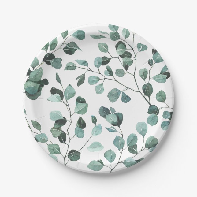 Assiettes En Carton Plaque papier Eucalyptus (Devant)