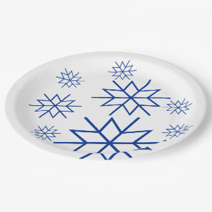 Assiettes En Carton Plaque papier - Flèches bleues