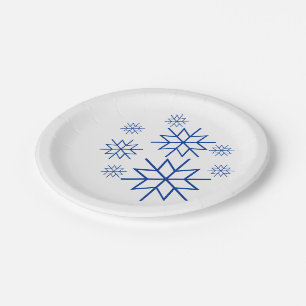 Assiettes En Carton Plaque papier - Flèches bleues
