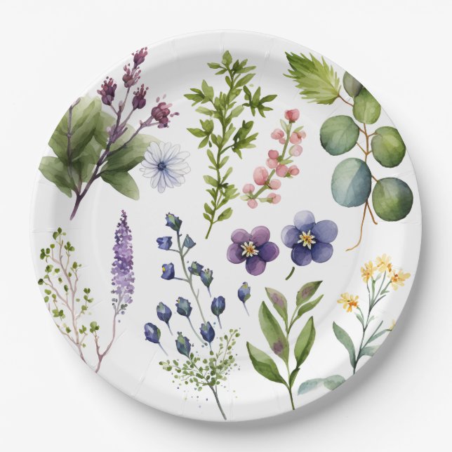 Assiettes En Carton Plaque papier fleur sauvage (Devant)