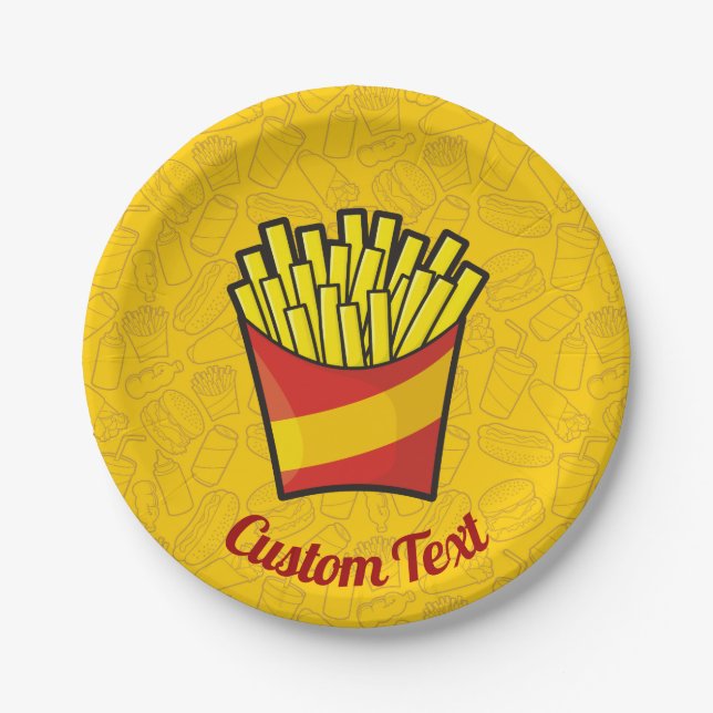 Assiettes En Carton Plaque Papier Fries (Devant)