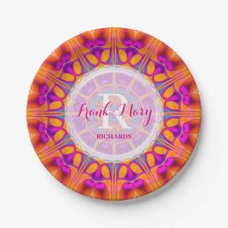 Assiettes En Carton Plaque Papier Fuchsia Rose Orange