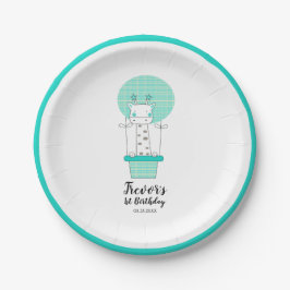 Assiettes En Carton Plaque Papier Giraffe pour le premier anniversaire