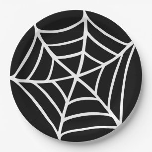 Assiettes En Carton Plaque papier Halloween Spiderweb