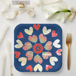Assiettes En Carton Plaque papier Heart Love