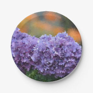 Assiettes En Carton Plaque papier Hydrangea impressionniste