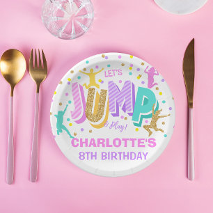Assiettes En Carton Plaque papier Jump Anniversaire
