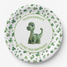Plaque papier Lucky One Dinosaur st patrick